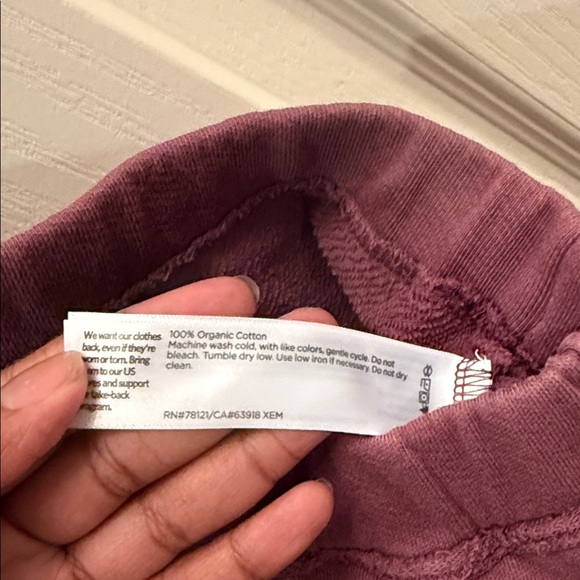 EILEEN FISHER Womens Burgundy Pocketed Raw Seams Pull-on Cropped Pants petite Lg - Picture 7 of 7